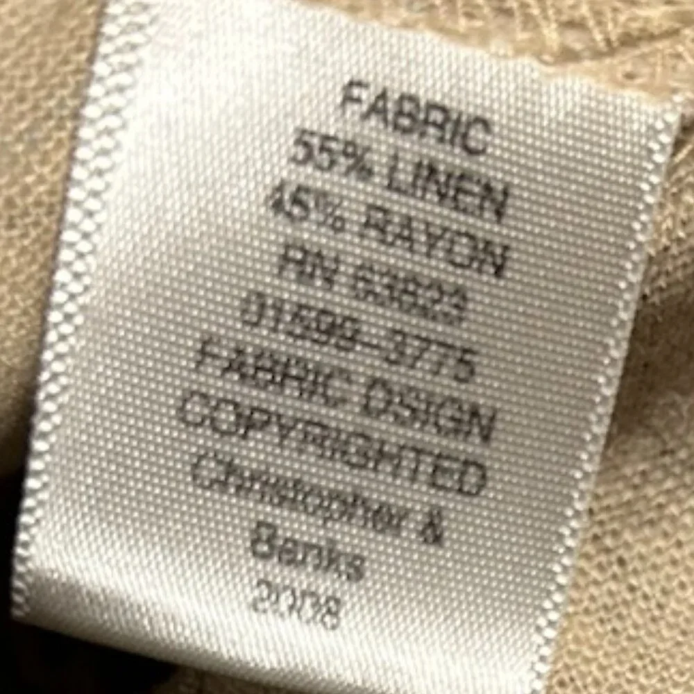 Christopher & Banks Tan Floral/Paisley Linen Blend Capris Women's Size 10 - Picture 9 of 9